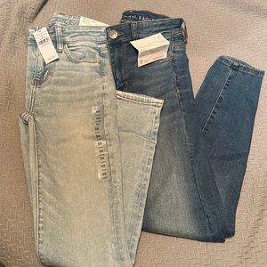 2 pairs of American Eagle high rise jeggings in 00 Short/24